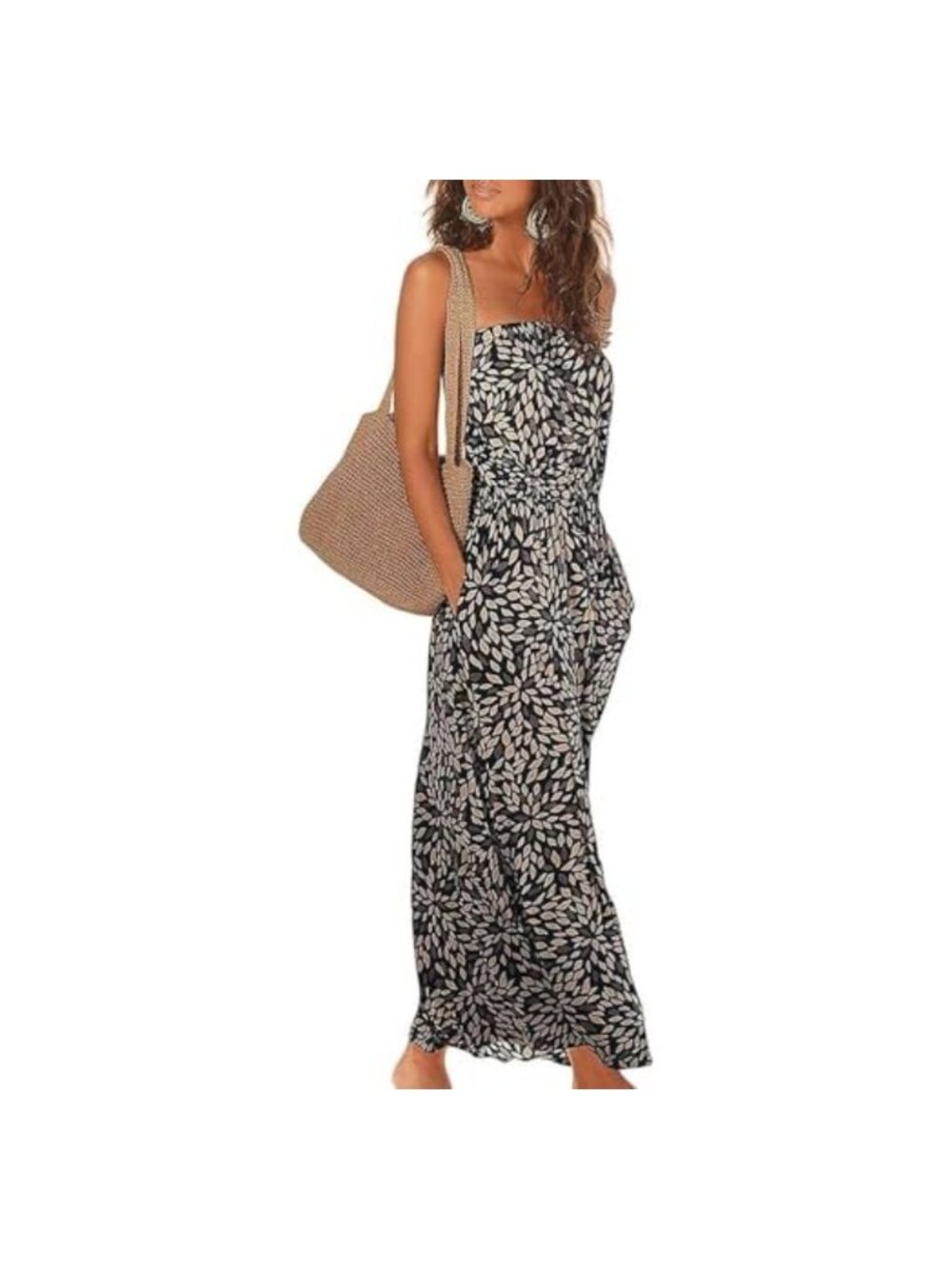 Women's Off Shoulder Maxi Dress with Pockets